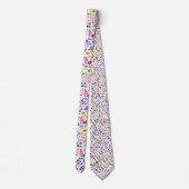 Minimalist Wildflower Seamless Pattern on White  ネクタイ (裏面)