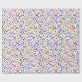 Minimalist Wildflower Seamless Pattern on White  ラッピングペーパー (フラット)