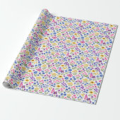 Minimalist Wildflower Seamless Pattern on White  ラッピングペーパー (アンロールド)