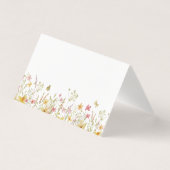 Minimalist wildflower Summer butterfly place card (正面)