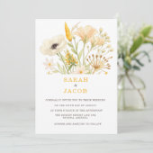 Minimalist Wildflower Wedding Invitation Neutral  招待状 (スタンド正面)