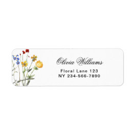  minimalist wildflower wedding shower 返品ラベル ラベル