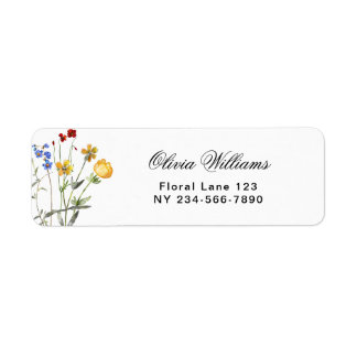  minimalist wildflower wedding shower 返品ラベル ラベル