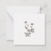 Minimalist Wildflower Wedding Website QR Code RSVP ノートカード (裏面)