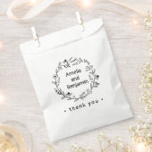 minimalist Wildflower Wreath Folk Rustic Wedding  フェイバーバッグ (クリップ留めされた状態)