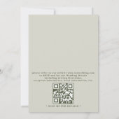 Minimalist Wildflowers Sage Rustic QR Code Wedding 招待状 (裏面)