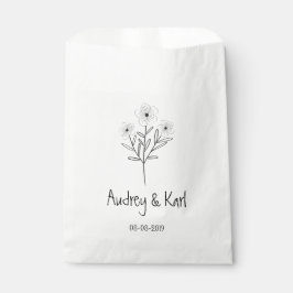 Minimalist Wildflowers Wedding Monogram Design フェイバーバッグ