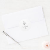 Minimalist Wildflowers Wedding Monogram Design ラウンドシール (封筒)