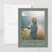 Minimalist Will you be my Flower Girl Photo Chic ポストカード (正面/裏面)