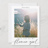 Minimalist Will you be my Flower Girl Photo Chic  招待状 (正面)