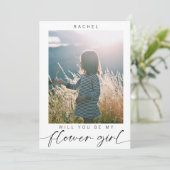 Minimalist Will you be my Flower Girl Photo Chic  招待状 (スタンド正面)