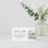 Minimalist Winter Baby Shower Baby Books Ticket エンクロージャーカード (スタンド正面)
