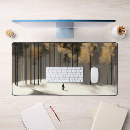 Minimalist Winter Forest Desk Mat デスクマット