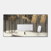 Minimalist Winter Forest Desk Mat デスクマット (キーボード&マウス)