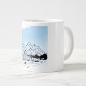 Minimalist Winter Mountain Adventure Jumbo Mug ジャンボコーヒーマグカップ (正面右)