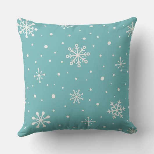 Minimalist Winter Pillow in Turquoise クッション (裏面)