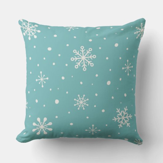 Minimalist Winter Pillow in Turquoise クッション (正面)