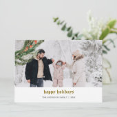 Minimalist Winter Pine Wreath Photo  シーズンカード (スタンド正面)