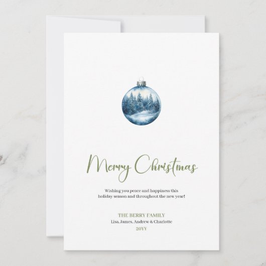 Minimalist winter scene Christmas invitation シーズンカード (正面)