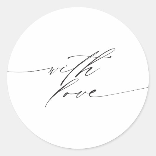 Minimalist With Love ウェディングステッカー ラベル (正面)