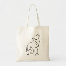 Minimalist Wolf Line Art – Howling Wildlife 