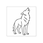 Minimalist Wolf Line Art – Howling Wildlife  ラバースタンプ (インプリント)