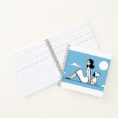 Minimalist Woman and Dog Illustration ノートブック (内部)