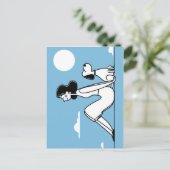 Minimalist Woman and Dog Illustration ポストカード (スタンド正面)