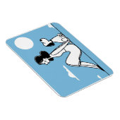 Minimalist Woman and Dog Illustration マグネット (右側)