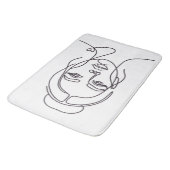 Minimalist Woman Face Line Art Bath Mat バスマット (アングル)