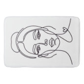 Minimalist Woman Face Line Art Bath Mat バスマット (正面)