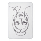 Minimalist Woman Face Line Art Bath Mat バスマット (正面縦)