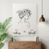 Minimalist Woman Line Art Scandinavian Neutral ポスター