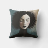 Minimalist Woman Portrait Canvas Print クッション (裏面)