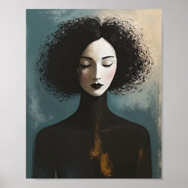 Minimalist Woman Portrait Canvas Print ポスター