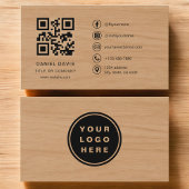 Minimalist Wood Professional Company Logo QR Code  名刺