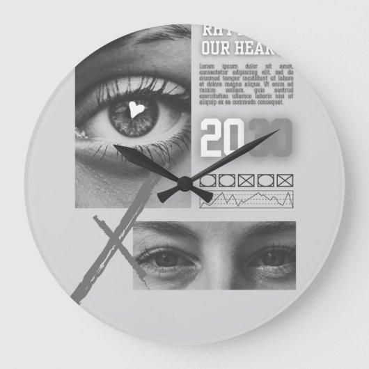 Minimalist Wood Wall Clock – 10" ラージ壁時計 (正面)