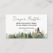 minimalist woodland baby shower diaper raffle card エンクロージャーカード (正面)