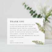 Minimalist Woodland Nature Wedding | Elegant Fern サンキューカード (スタンド正面)