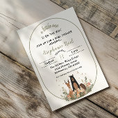 Minimalist Woodland Theme Baby Shower Invitation 招待状