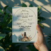 Minimalist Woodland Theme Baby Shower Invitation 招待状