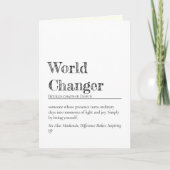 Minimalist World Changer Inspirational Definition カード (正面)