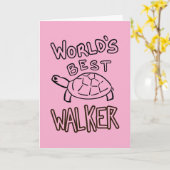 Minimalist World’s Best Walker Turtle Line Art カード (黄色い花)