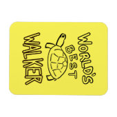 Minimalist World’s Best Walker Turtle Line Art マグネット (横)