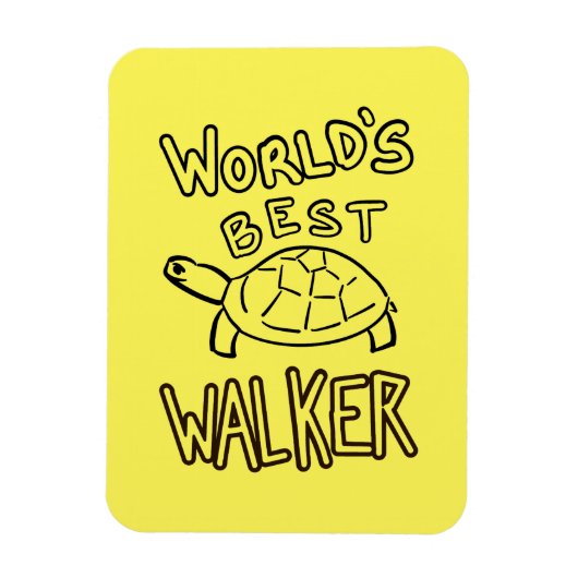 Minimalist World’s Best Walker Turtle Line Art マグネット (縦)