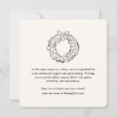 Minimalist Wreath Doodle Business Christmas シーズンカード (正面)