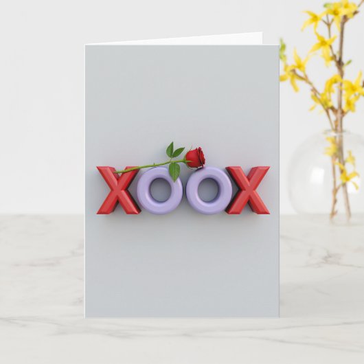 Minimalist Xoxo Love Card カード (黄色い花)