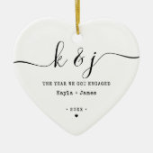 Minimalist Year We Got Engaged Names & Photo セラミックオーナメント (正面)
