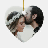 Minimalist Year We Got Engaged Names & Photo セラミックオーナメント (裏面)