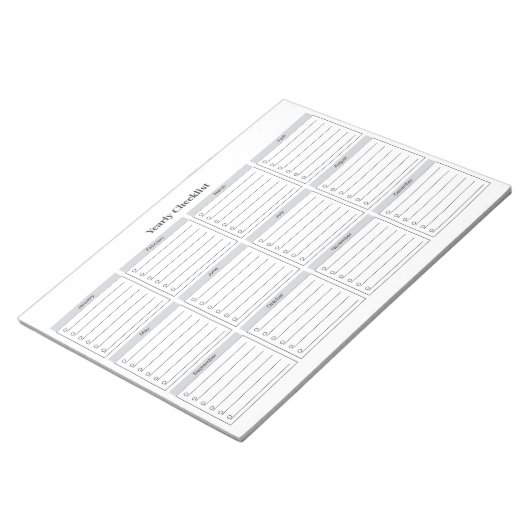 Minimalist Yearly Checklist Notepad ノートパッド (アングル)